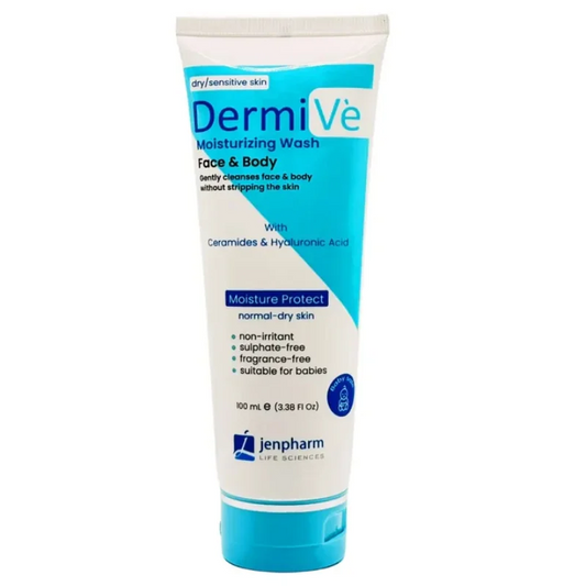 DermiVe Moisturizing Wash Face & Body 100ml Jenpharm