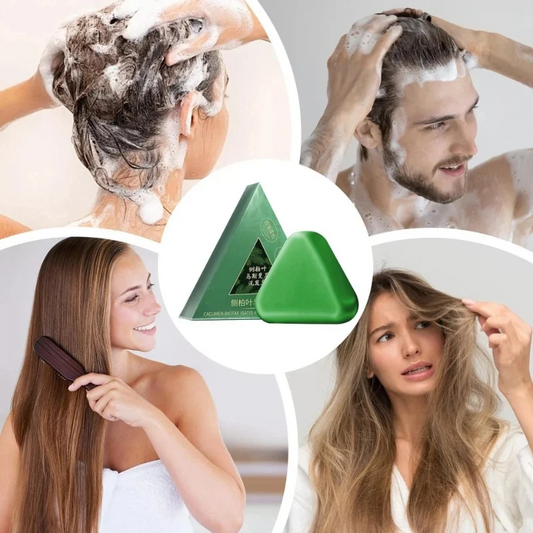 Nature Triangle Shampoo Bar Plant-Based Herbal Hair Growth Soap Calming, Strengthening & Eco-Friendly