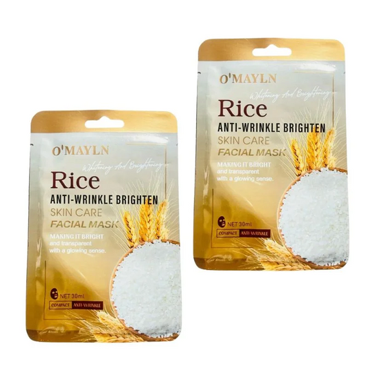 Pack of 2 O’Mayln Rice Facial Mask Anti-Wrinkle, Brightening & Hydrating Sheet Mask