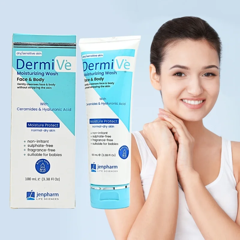 DermiVe Moisturizing Wash Face & Body 100ml Jenpharm