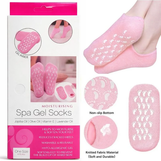 Reusable Silicone Spa Gel Socks for Dry Feet & Cracked Heels  Intensive Moisturizing Overnight Foot Care