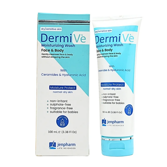 DermiVe Moisturizing Wash Face & Body 100ml  Jenpharm