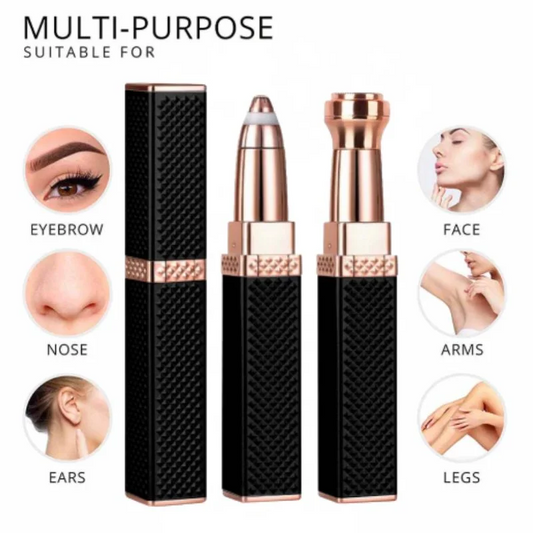 2-in-1 Flawless Facial Hair Remover & Eyebrow Trimmer  USB Rechargeable, Painless & Portable  Black