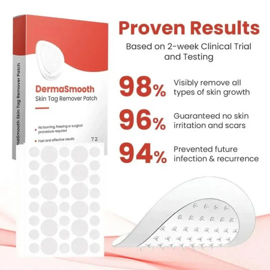 DermaSmooth Skin Tag Remover Patch – Fast, Safe &amp; Painless Skin Tag &amp; Mole Removal | Nano-Microneedle Technology | 72 Patches
