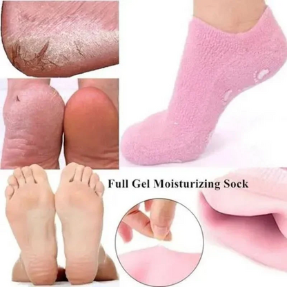 Reusable Silicone Spa Gel Socks for Dry Feet & Cracked Heels  Intensive Moisturizing Overnight Foot Care