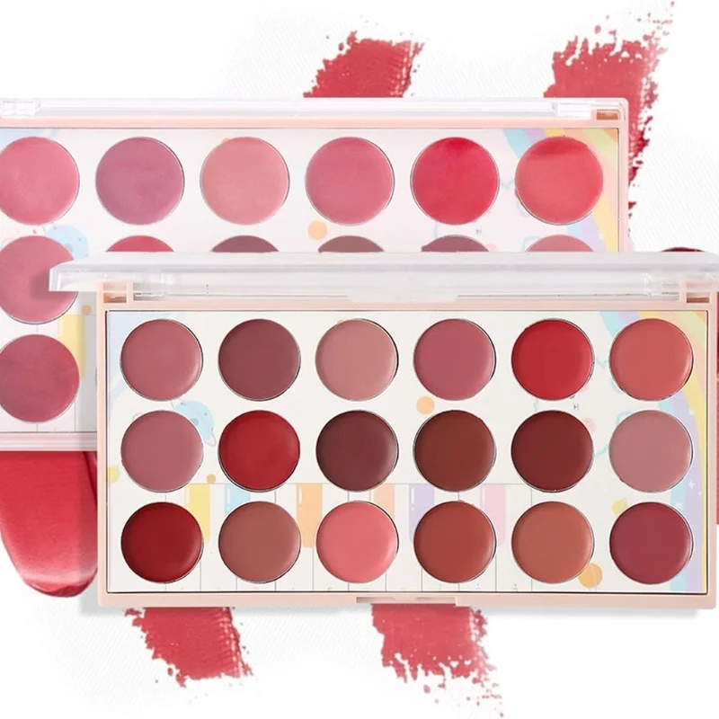 Moccallure Professional 18-Colors Lipstick Kit  Long-Lasting, Hydrating & Compact Makeup Palette