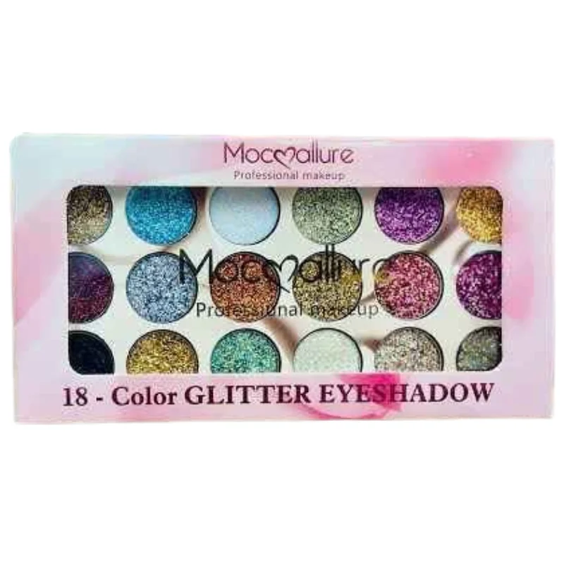 Mocallure 18 Color Glitter Kit  High-Pigment Sparkle Palette for Eyes, Lips & Face Makeup
