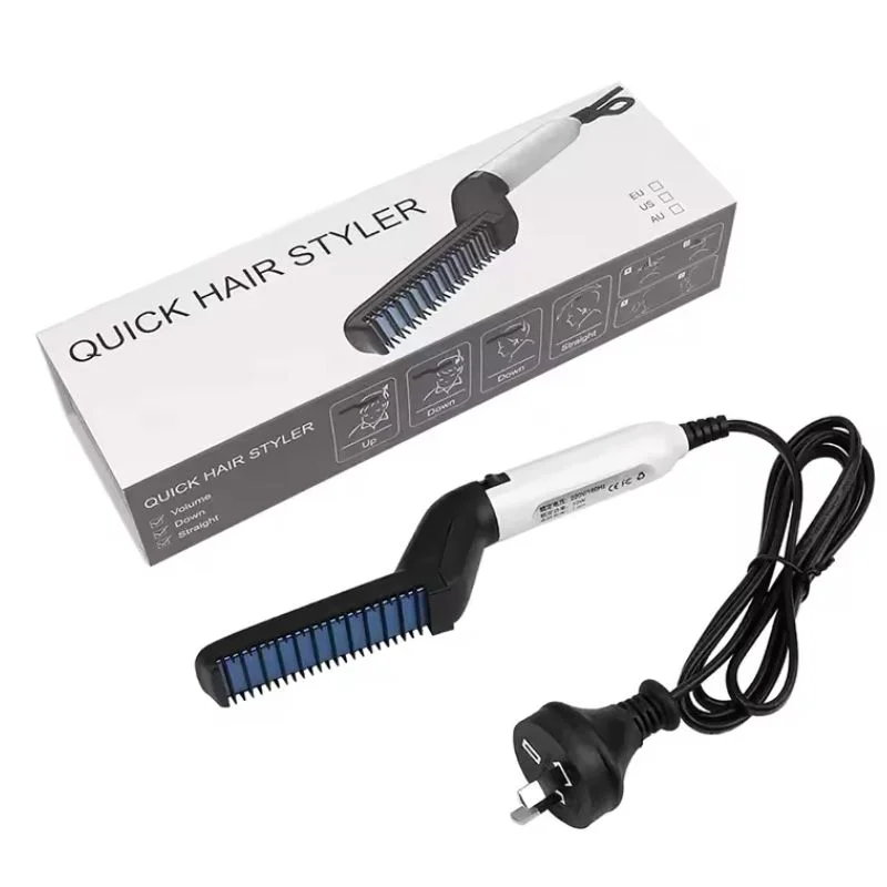 Hair &amp; Beard Straightener Comb for Men | Multifunction Electric Hair &amp; Beard Styling Brush | Quick Heating Ceramic Straightener
