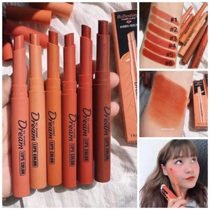 Hengfang Matte Dream Lipstick Set – 6-Piece Long-Lasting Nude Shades | Waterproof, Smooth Finish