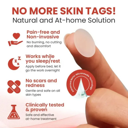DermaSmooth Skin Tag Remover Patch – Fast, Safe &amp; Painless Skin Tag &amp; Mole Removal | Nano-Microneedle Technology | 72 Patches