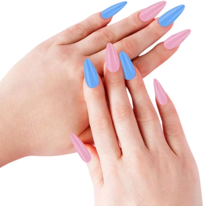 Multicolor Acrylic Artificial Nails Kit  Full Cover Nails with Glue  24 Shades 576 Pcs