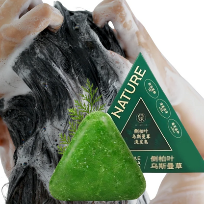Nature Triangle Shampoo Bar  Plant-Based Herbal Hair Growth Soap  Calming, Strengthening & Eco-Friendly
